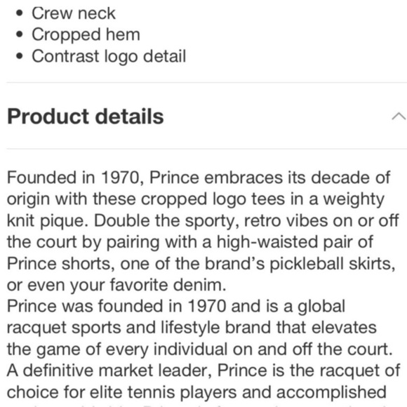 Prince Pickleball X Target Short Sleeve Cropped T-Shirt NEW! - Picture 5 of 5